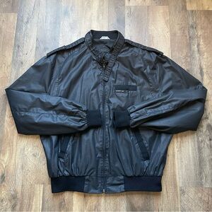 80's VTG Members Only
Iconic Racer Jacket Black Bomber Full Zip Men's